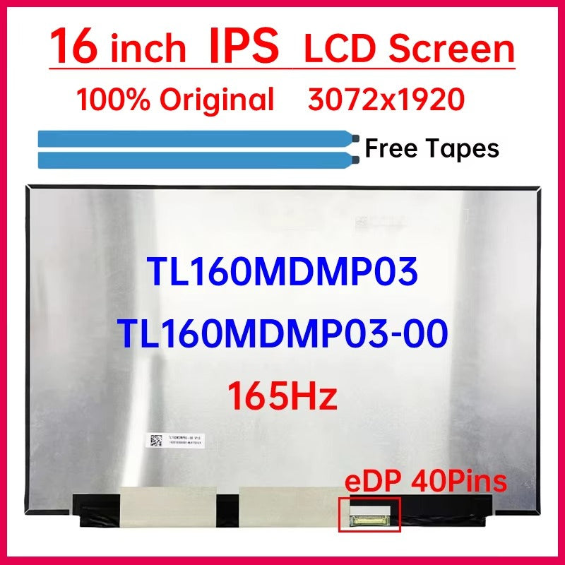 16" Laptop LCD Screen TL160MDMP03 TL160MDMP03-00 Display Matrix Panel Replacement 3072x1920 100% DCI-P3 eDP 40 Pins Non-Touch Laptop screen replacement
