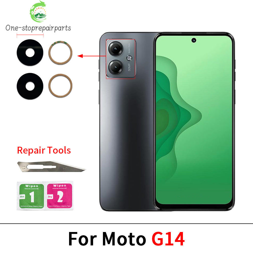 10Pcs, Back Rear Camera Glass Lens With Adhesive For Moto G22 G32 G42 G52 G62 G13 G23 G53 G73 G14 G24 G34 G54 G84 G04 G82 5G Motorola phone repair parts