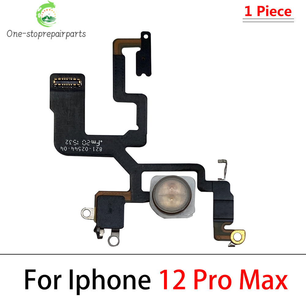 10Pcs, New For iPhone 12 13 14 15 Pro Max Mini Plus Flash Light Lamp Flex Cable LED Flashlight With Microphone iPhone phone repair parts