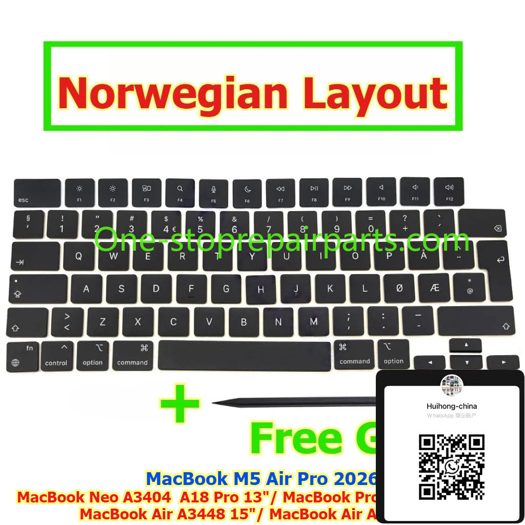 Keycap Key Cap keycaps A3404 A18 Pro 13" MacBook Neo A3434 14"  A3448 15" A3449 13" MacBook Air Pro M5 for Macbook 14" 15 13 keyboard repair