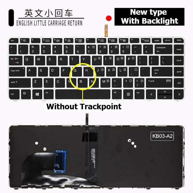 Keyboard for HP Elitebook 730 735 830 835 845 840 X360 730/830 745 846 G3 G4 G5 G6 silver black frame backlight trackpoint