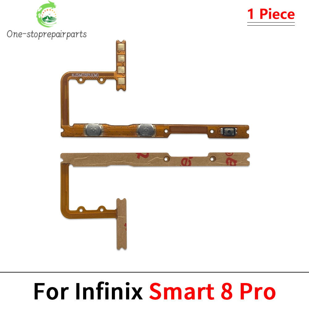 10Pcs, Volume Button Power On Off Button Flex Cable For infinix Smart 3 4 5 6 7 8 9 Pro HD Plus X612 X627 X6511 X6517 X6516  infinix phone repair parts