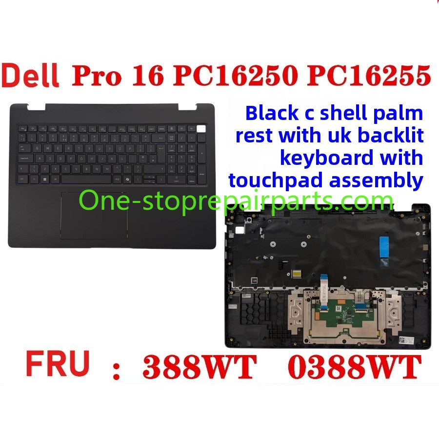 Cover case Keyboard for Dell Pro 16 PC16250 PC16255 Cover case for Dell Pro 16 PC16255 PC16250 LCD Back Cover Bezel frame topcase palmrest upper bottom HINGE 0V1T1X 0388WT 0Y55N3 099TK0 006R8M Dell laptop repair parts
