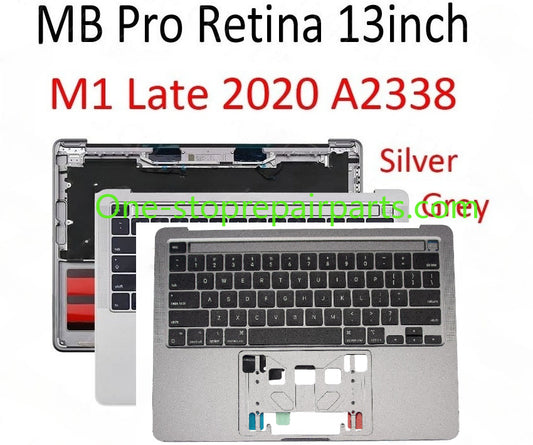 New Laptop A2338 Topcase for Macbook Pro 13.3'' M1 Top Case Palmrest with Keyboard US English UK Danish Spanish German Macbook repair parts