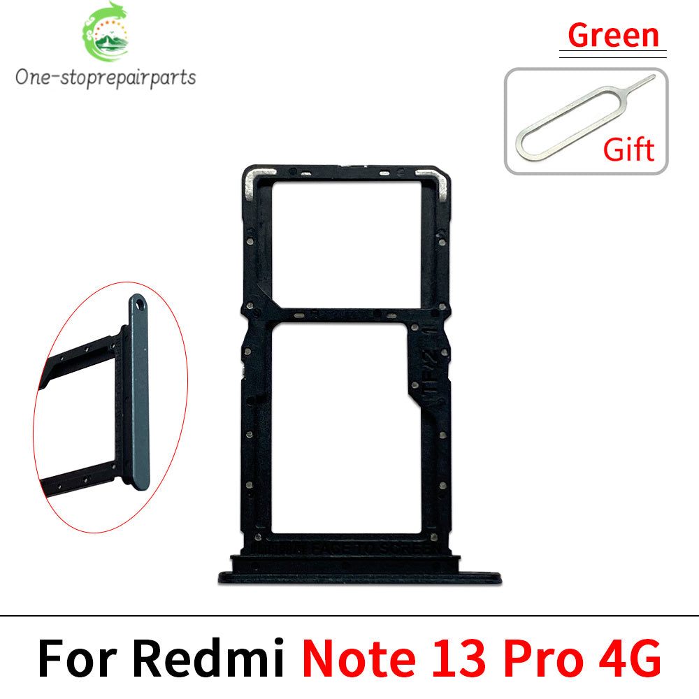 10Pcs, SIM Card Slot SD Card Tray Holder Adapter For Xiaomi Redmi Note 13 Pro Plus 4G 5G  Xiaomi  Xiao mi phone repair parts