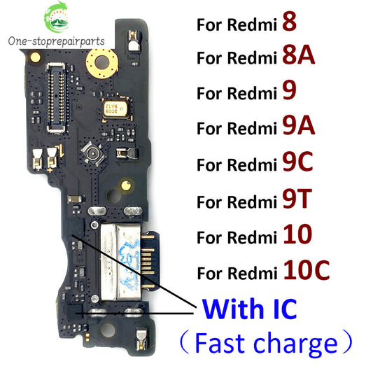 USB Charging Port Micro Dock Connector Board Flex Cable For Xiaomi Redmi 9 9C 9A 9T 8 8A 10 10A 10C Prime 12 12C 13 13C 4G 5G  Xiaomi  Xiao mi phone repair parts