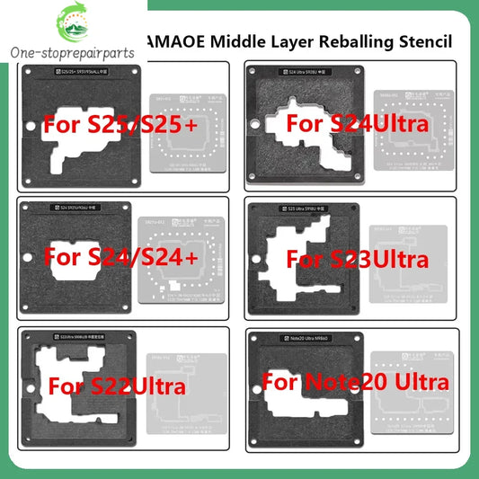 AMAOE  Middle Layer Reballing Stencil Station Kit for Samsung S26 S25Ultra S23Ultra Positioning Plate Rework Solder Tin Planting Professional Repair Tools
