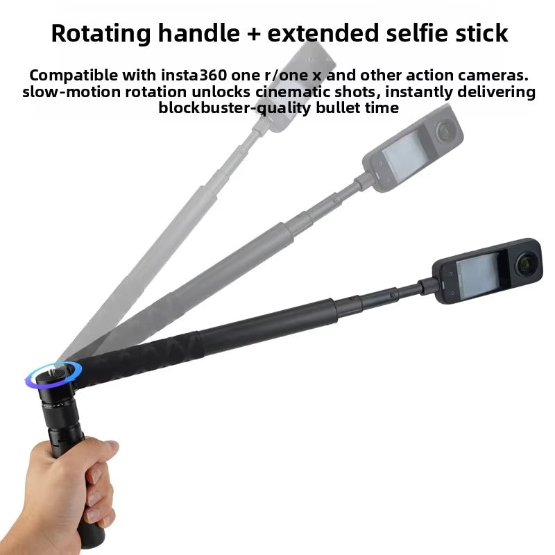 Bullet Time Rotating Handle Tripod Stand for Insta360 X5 X4 Air X3/ DJI Osmo 360 Panoramic Action Digital Camera Accessories
