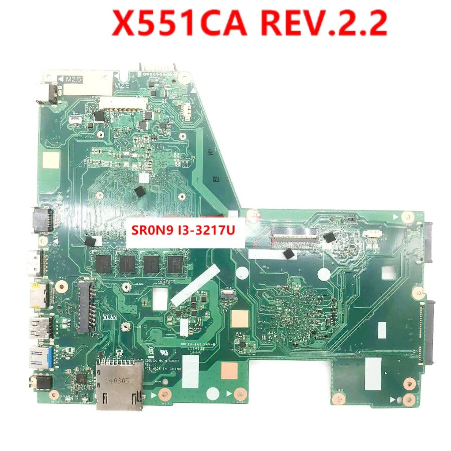X551CA REV.2.2 Mainboard For Asus Laptop Motherboard With SR0N9 I3-3217U CPU SLJ8E 4GB 100% Full Tested Working Well ASUS laptop repair parts
