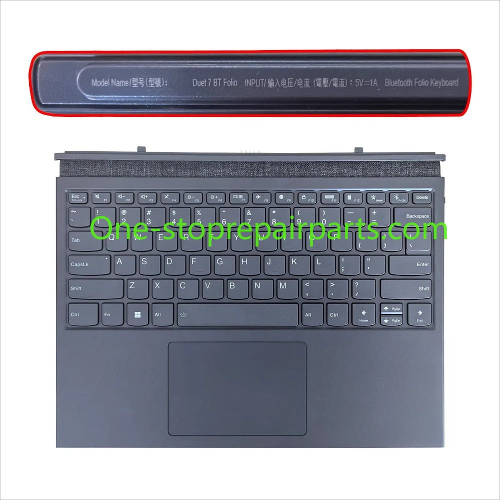 2-in-1 Tablet Duet 7 BT Folio Keyboard Dock For Lenovo 7-13IML05 Yoga Duet IML ITL 2020 2021 Bluetooth Folio Keyboard Gray