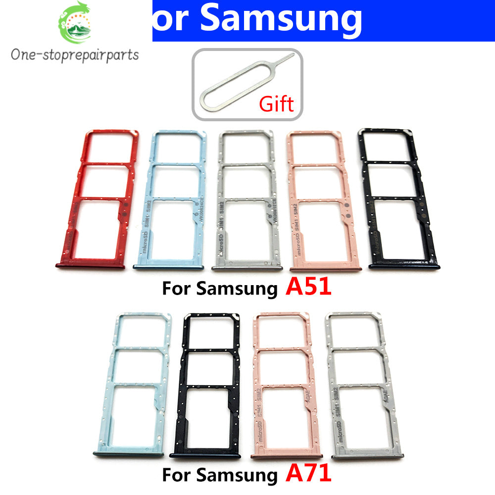 10Pcs/Lot,  For Samsung A12 A125F A31 A315F A51 A515F A71 A715F SIM Card Tray Slot Holder Replacement Parts Dual Samsung phone repair parts