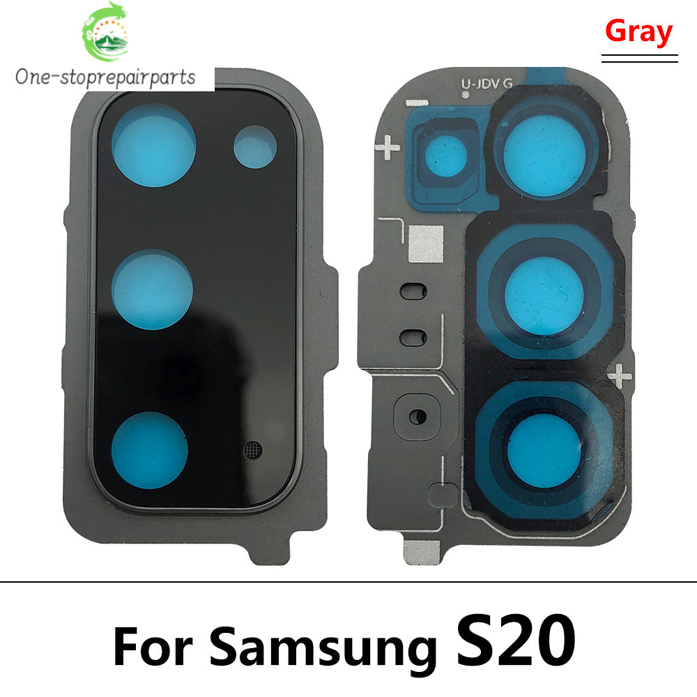 New Rear Camera Glass Lens Cover With Frame Holder with Sticker For Samsung  S20 Plus Ultra Replacement Parts Samsung phone repair parts