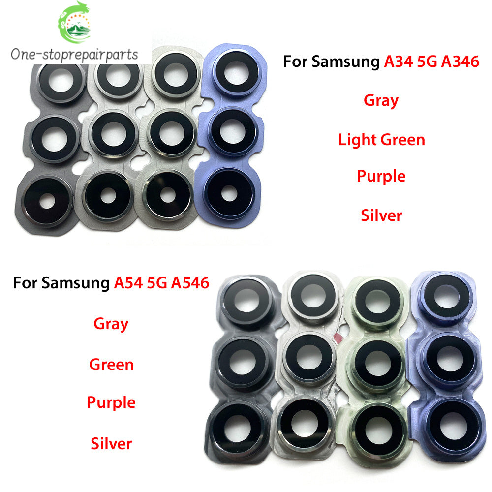 New Rear Camera Glass Lens Cover With Frame Holder For Samsung A26 A56 A34 A54 S24 Fe 5G Replacement Parts Samsung phone repair parts