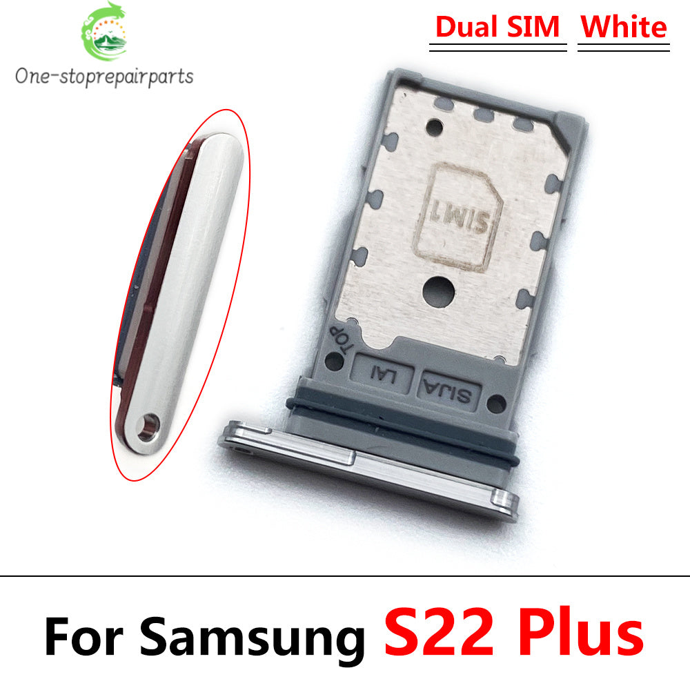 SIM Card Tray Slot Holder Adapter Accessories For Samsung S22 / S22 Plus / S22 Ultra Samsung phone repair parts