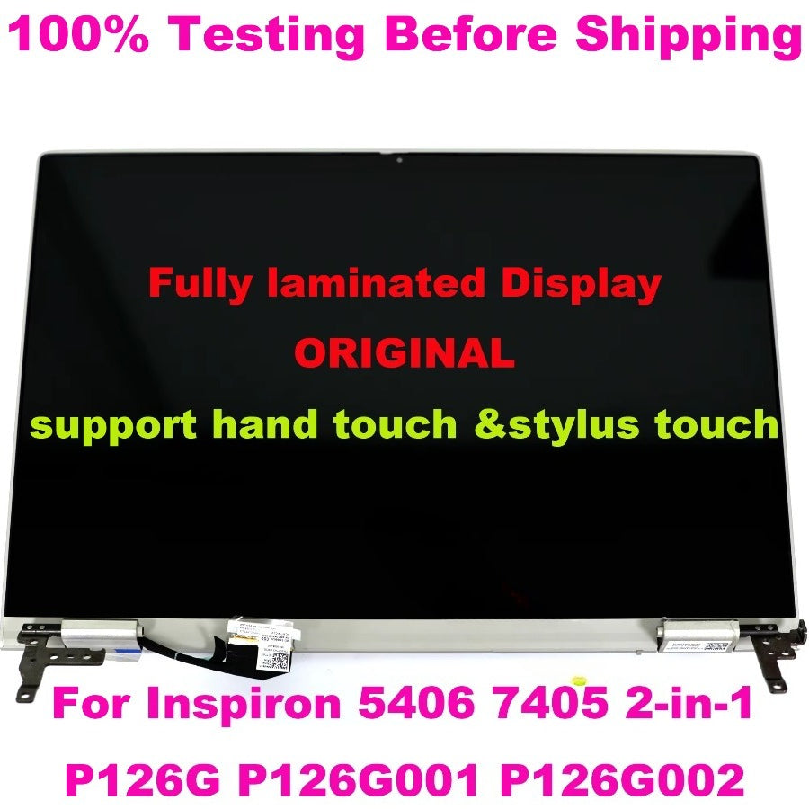 14" 1080p For Dell Inspiron 5400 5406 7405 2-in-1 P126G P126G004 Display LCD Touch Screen Replacement Assembly With Hinges Panel Dell laptop repair parts