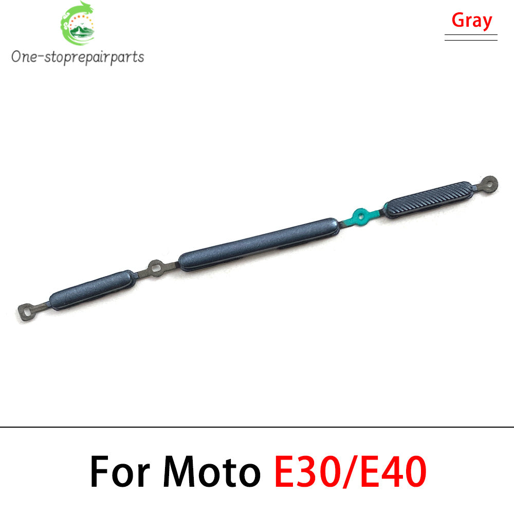 10Pcs, Side Volume Button + Power ON / OFF Buttton Key Set Replacement Parts For Motorola Moto E13 E14 E20 E30 E40 E22 E32 Motorola phone repair parts