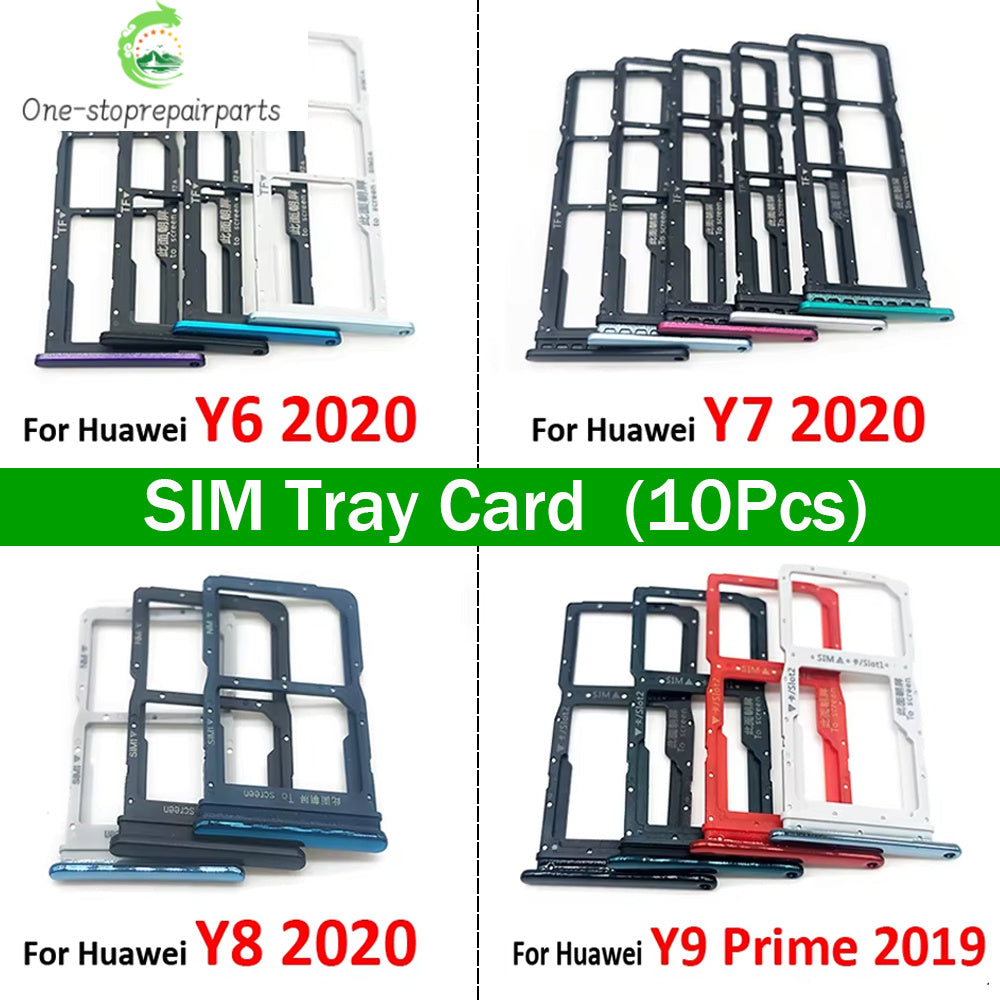 10Pcs/Lot, New For Huawei Y6 Y7P Y8P 2020 Y9 Prime 2019 SIM Card Tray Slot Holder Repairing Parts Huawei phone repair parts