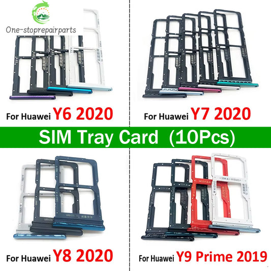10Pcs/Lot, New For Huawei Y6 Y7P Y8P 2020 Y9 Prime 2019 SIM Card Tray Slot Holder Repairing Parts Huawei phone repair parts