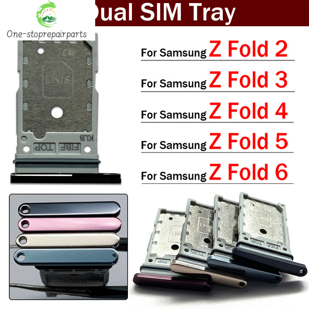New For Samsung Z Fold 2 3 4 5 6 F916 F926 F936 F946 Micro Nano SIM Card Holder Tray Slot Holder Adapter Socket Samsung phone repair parts