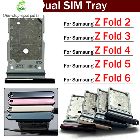 New For Samsung Z Fold 2 3 4 5 6 F916 F926 F936 F946 Micro Nano SIM Card Holder Tray Slot Holder Adapter Socket Samsung phone repair parts