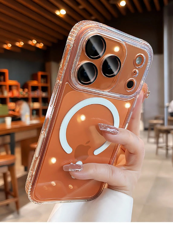 All-inclusive with camera button for iPhone 17promax mobile phone case New iPhone16 Magnetic suction tape Lens film Airbag anti-drop 17pro Full transparency Advanced sense 16pro Simple shell Phone accessories