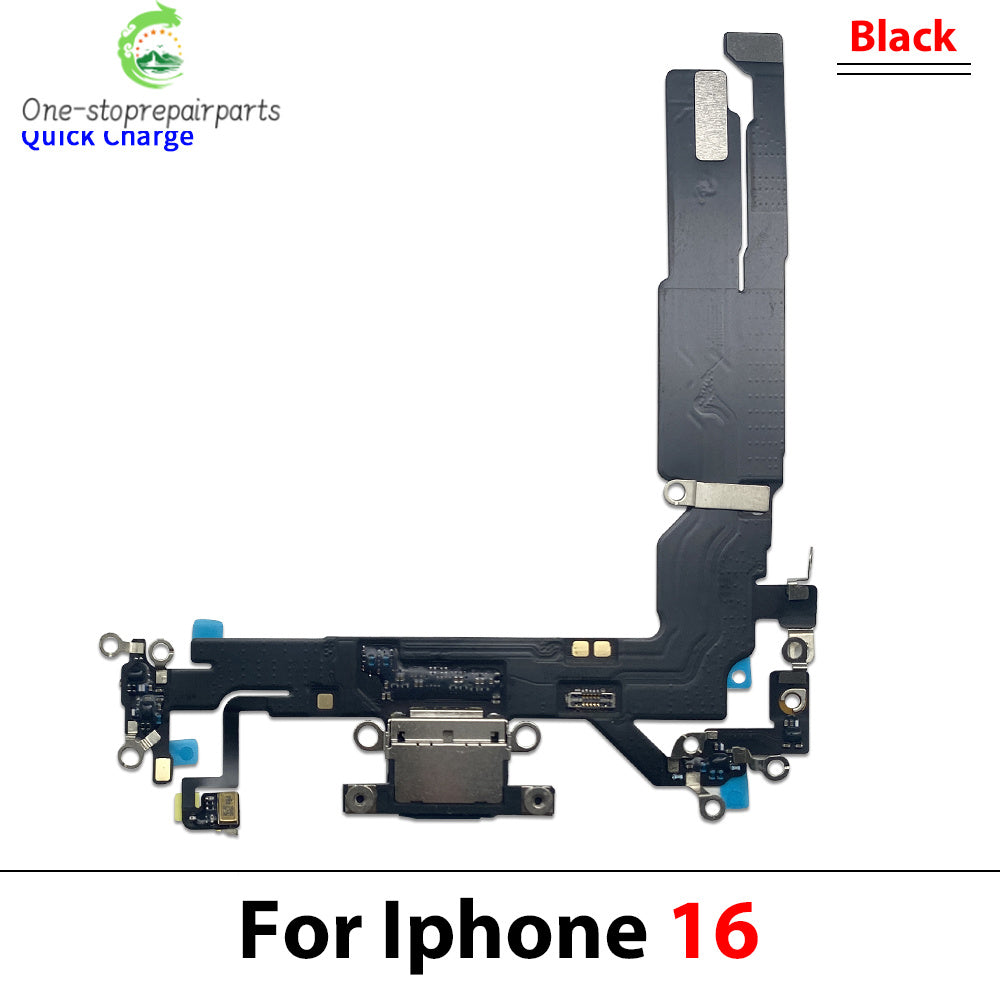 New For iPhone 16 Pro Max Plus USB Micro Charger Charging Port Dock Connector Microphone Board Flex Cable iPhone phone repair parts
