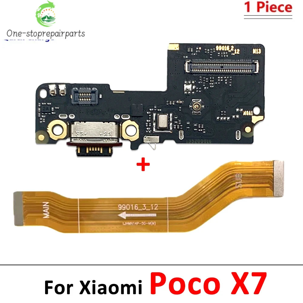 Dock Connector Micro USB Charger Charging Port Microphone Main Board Flex Cable For XIaomi Poco X5 X6 X7 F5 F6 F7 Pro 4G 5G  Xiaomi  Xiao mi phone repair parts