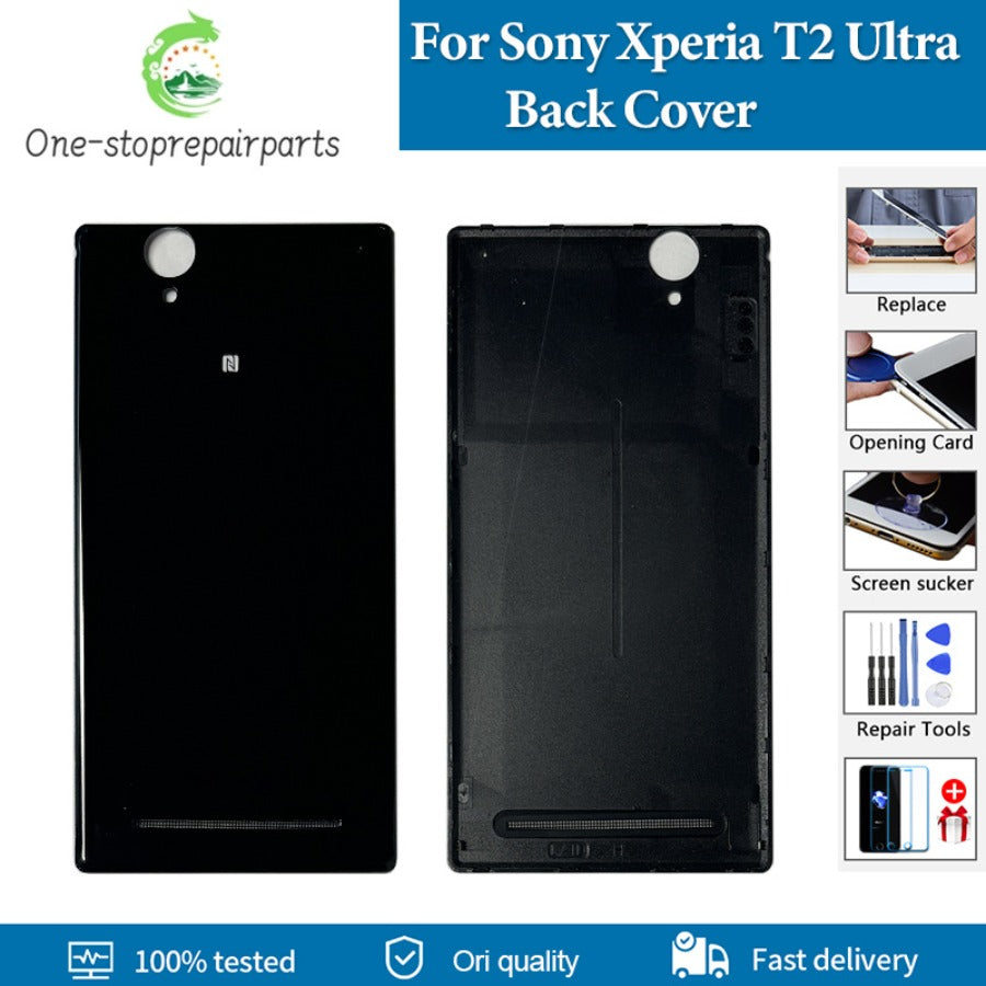 AAA+ Quality Back Cover For Sony Xperia T2 Ultra D5303 D5316 Back Battery Cover Rear Housing Door Case Replacement Parts Sony phone repair parts