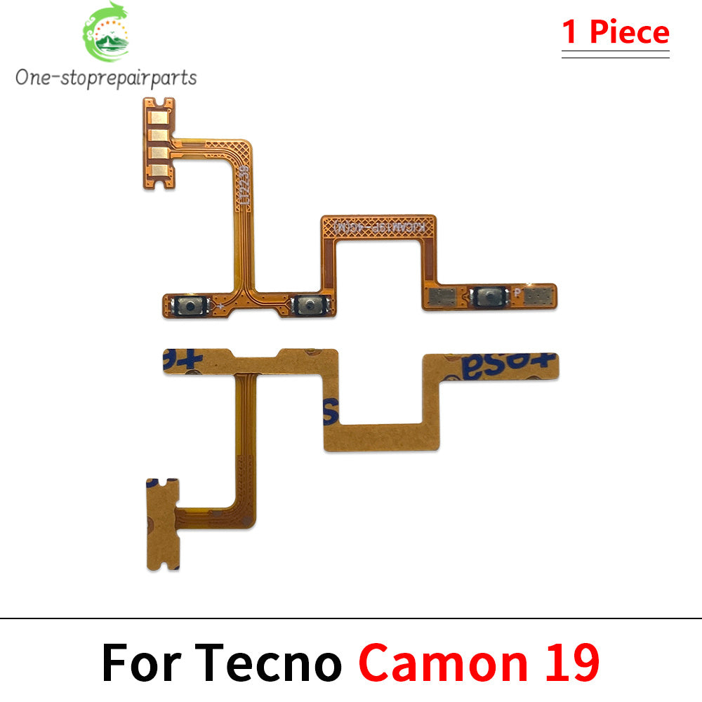 Power Switch On Off Button Volume Key Button Flex Cable For Tecno Camon 15 16 17 18 19 20 30 Pro Air Neo 4G 5G Tecno phone repair parts