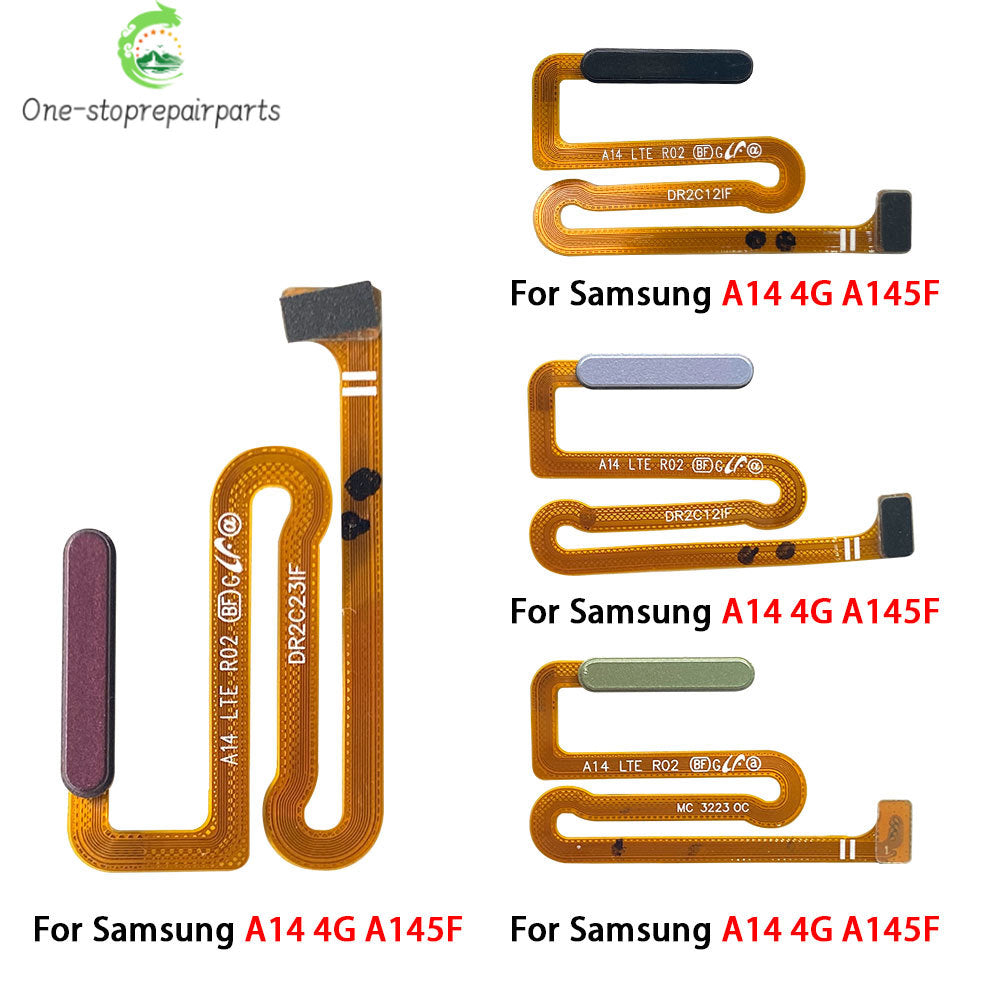 10Pcs, For Samsung A14 4G 5G A145F A145P A146B A146P Fingerprint Sensor Home Return Key Menu Button Flex Cable Samsung phone repair parts