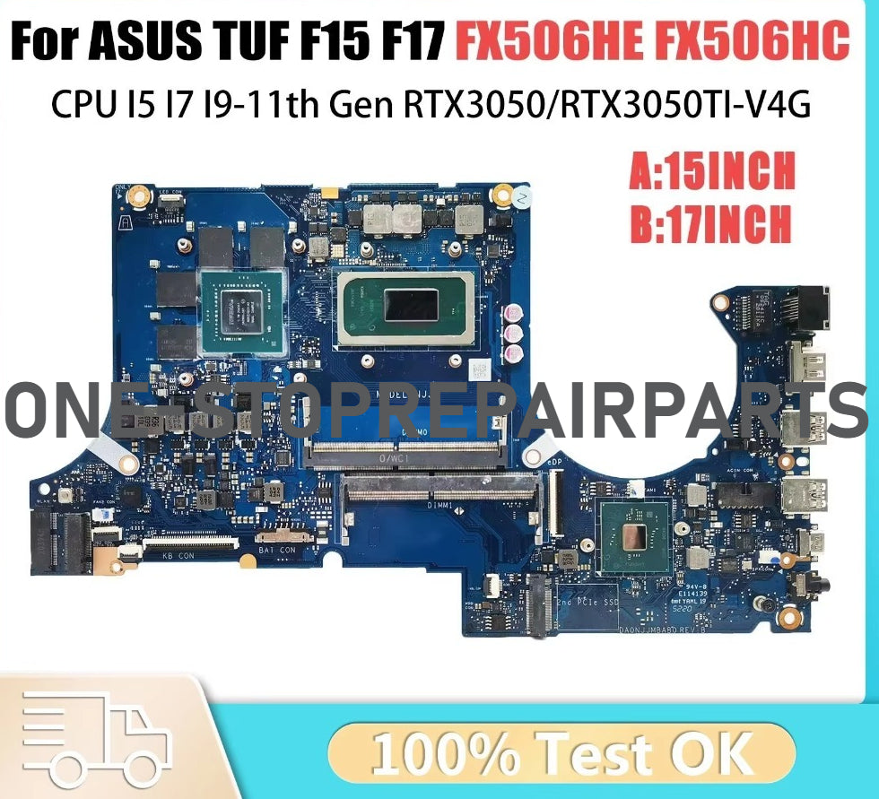 FX506H Laptop Motherboard For ASUS TUF506H TUF706H FX506HC FX506HE FX506HCB FX706HC FX706HE FX706H Mainboard W/ I5 I7 I9 CPU ASUS laptop repair parts