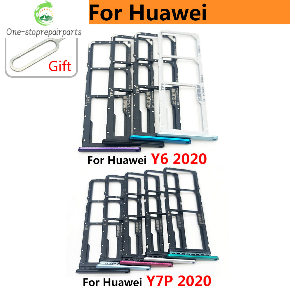 10Pcs/Lot, New For Huawei Y6 Y7P Y8P 2020 Y9 Prime 2019 SIM Card Tray Slot Holder Repairing Parts Huawei phone repair parts