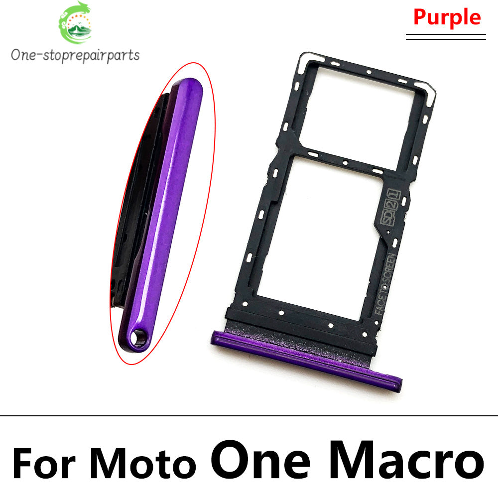 New SiM Tray For Motorola Moto One Macro Action Zoom Hyper Fusion Plus SIM Card Slot SD Card Tray Holder Adapter Motorola phone repair parts