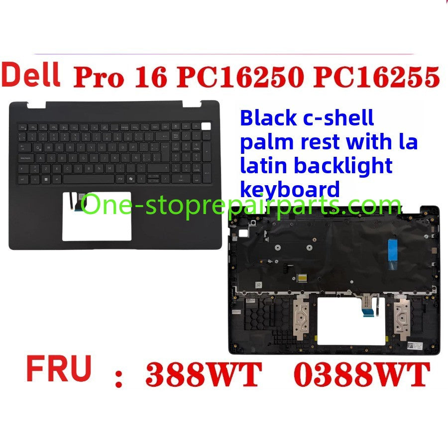 Cover case Keyboard for Dell Pro 16 PC16250 PC16255 Cover case for Dell Pro 16 PC16255 PC16250 LCD Back Cover Bezel frame topcase palmrest upper bottom HINGE 0V1T1X 0388WT 0Y55N3 099TK0 006R8M Dell laptop repair parts