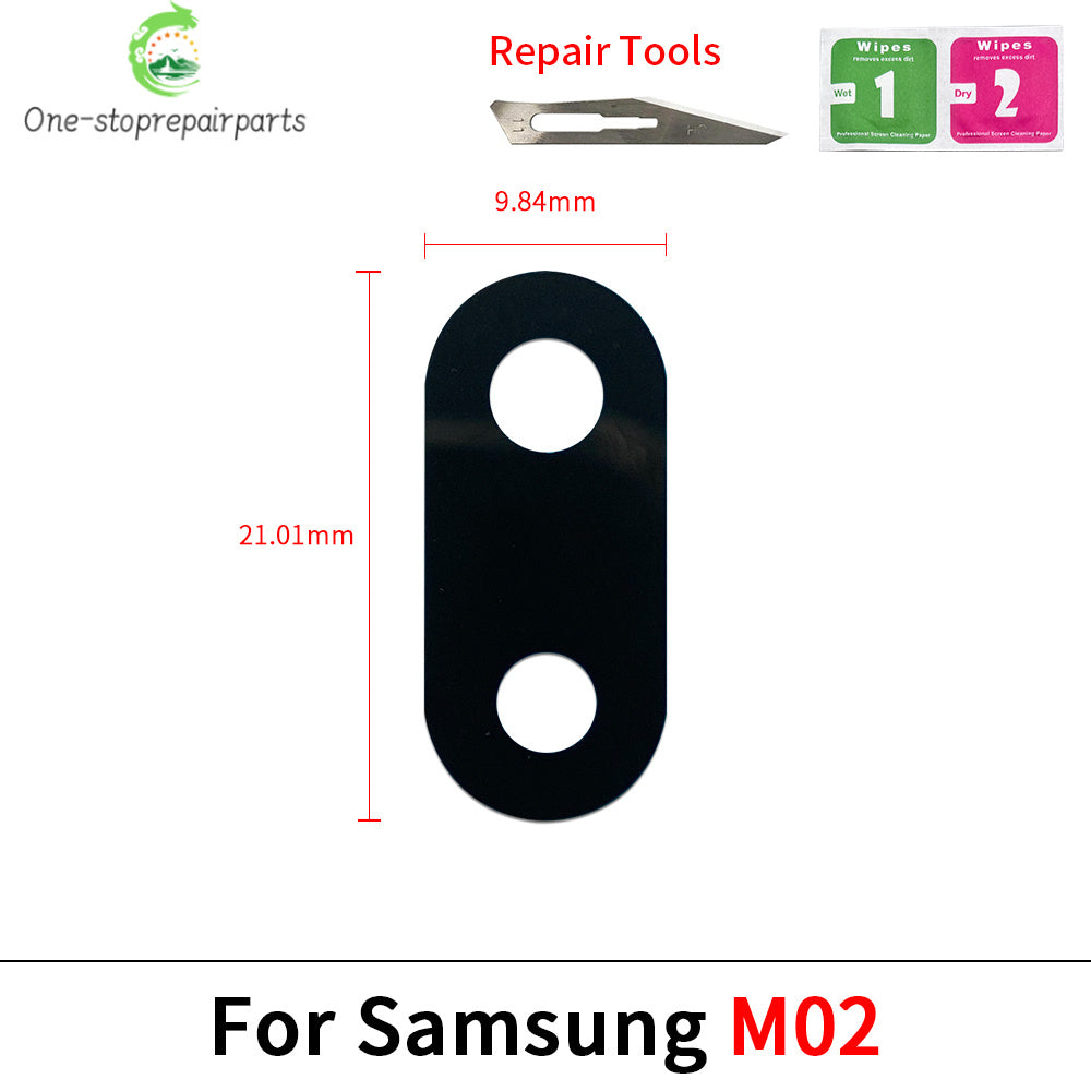 Rear Back Camera Glass Lens With Sticker For Samsung M02 M02s M11 M12 M13 M14 M23 M32 M42 M52 M33 M53 M54 4G 5G Samsung phone repair parts