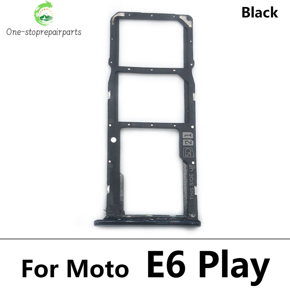 New SiM Tray For Moto E6 Play E6s E7 Plus E7i Power E20 E40 SIM Card Slot SD Card Tray Holder Adapter Motorola phone repair parts