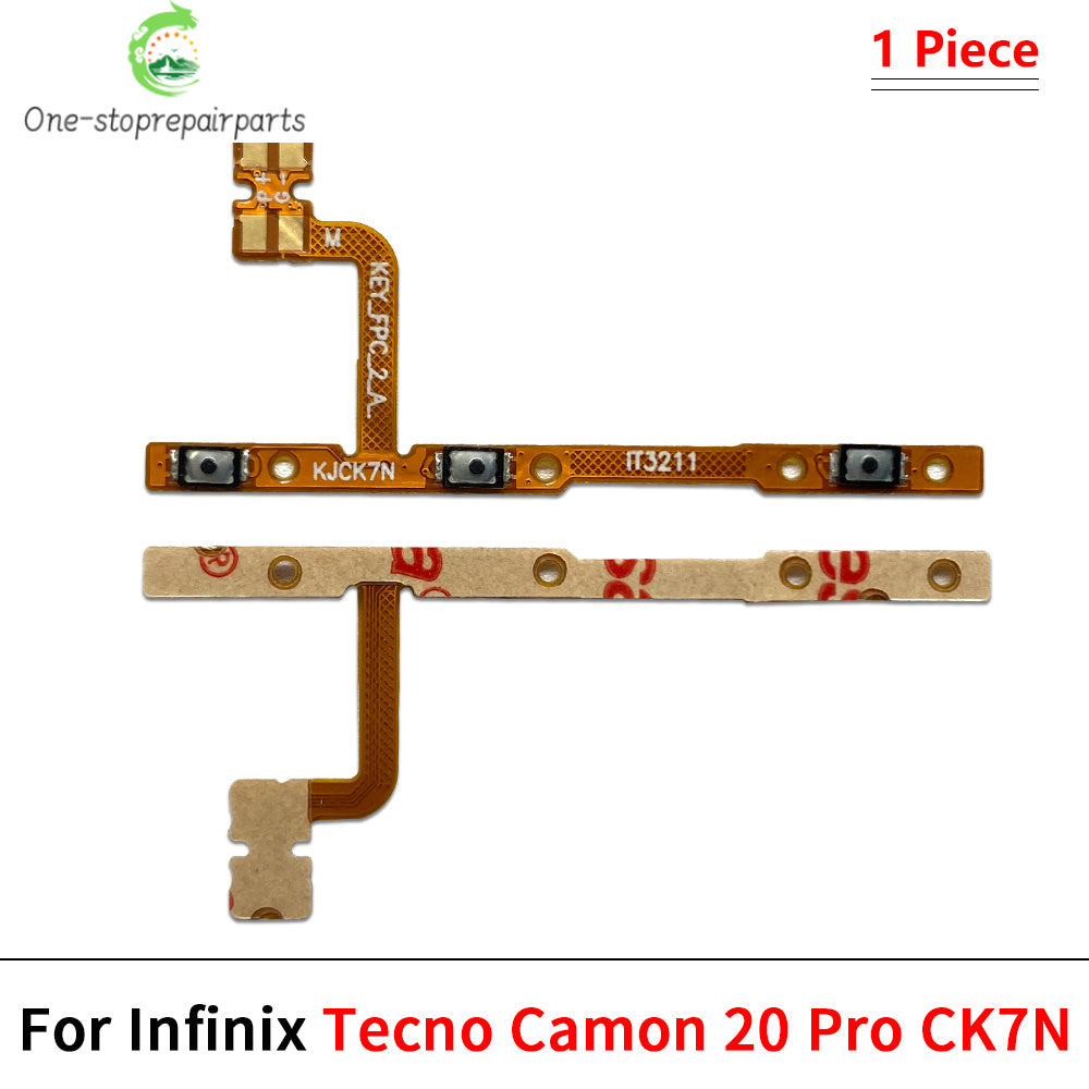 Power Switch On Off Button Volume Key Button Flex Cable For Tecno Camon 15 16 17 18 19 20 30 Pro Air Neo 4G 5G Tecno phone repair parts