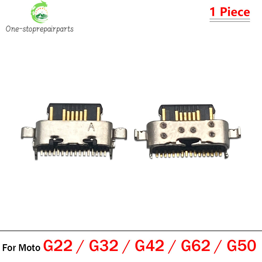 100Pcs, USB Charging Connector Charger Port For Moto G04 G14 G22 G32 G62 G31 G51 G52 G13 G23 G53 G54 G10 G20 G30 G50 G60 G60s Motorola phone repair parts