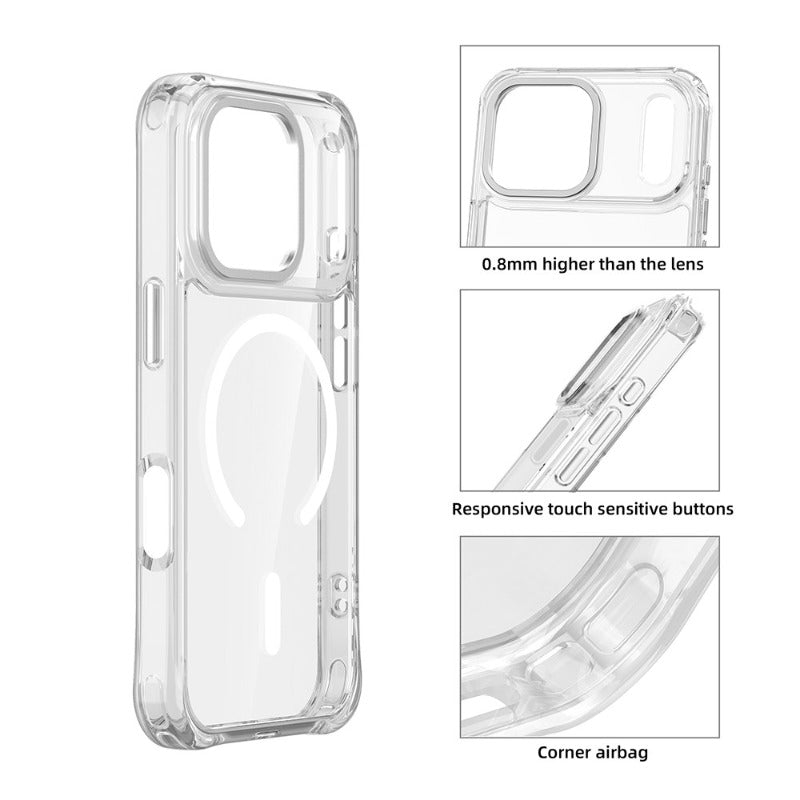 Applicable iPhone 17promax magnetic mobile phone case all-inclusive anti-drop iphone17 transparent mobile phone protective case 17air new case advanced sense magsafe magnetic case super anti-drop Phone accessories