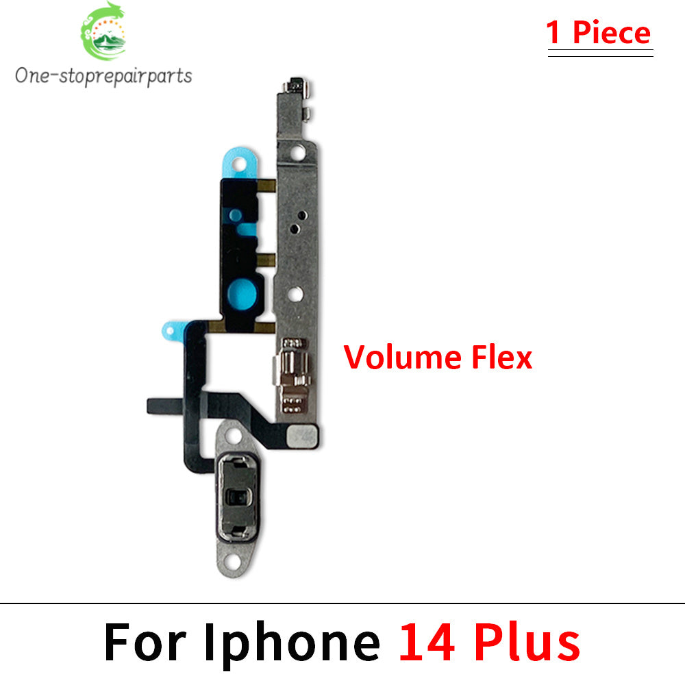 New For iPhone 13 14 15 Pro Max Mini Plus Power Volume Buttons Key Switch Flex Cable With Metal Material Replacement Parts iPhone phone repair parts