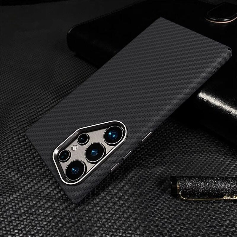For Samsung S25Ultra Mobile Phone Case S24Ultra Kevlar 600D Skin Sense Hard Case S25 Premium S23 Anti-drop Galaxys24 + Built-in Magsafe Magnetic Case Hard Case Phone accessories