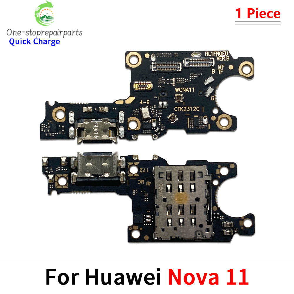 10Pcs, USB Charging Port Dock Charger Connector Board Flex Cable For Huawei Nova 10 11 11i 12 12i Pro Se Y60 Y61 Y70 Y71 Y90 Y91 Huawei phone repair parts