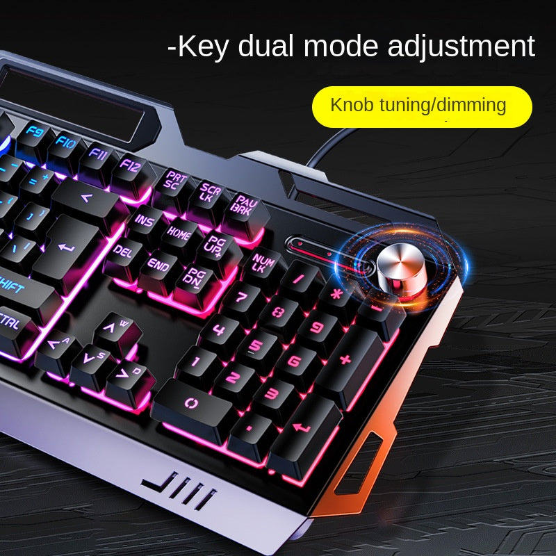 Accessories V2G5 mechanical feel metal keyboard mouse earphones three-piece set USB wired gaming computer accessories