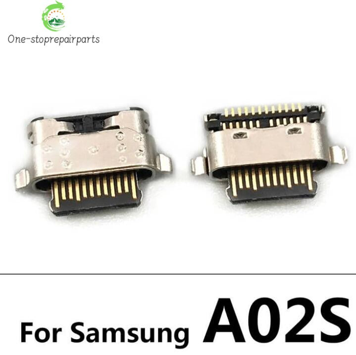 2Pcs，USB jack socket connector charger Charging Port For Samsung A02 A02s A22 A32 A52 A72 A33 A73 A03 Core A03s 4G 5G Samsung phone repair parts