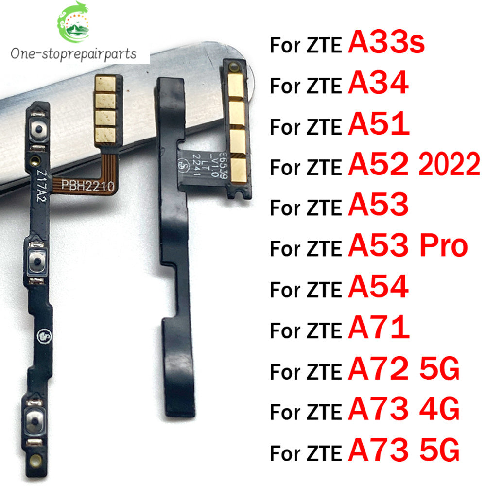 Volume Button Power Switch On Off Button Flex Cable For ZTE A33s A34 A51 A52 A53 A54 A71 A72 A73 Pro 4G 5G 2022 ZTE phone repair parts
