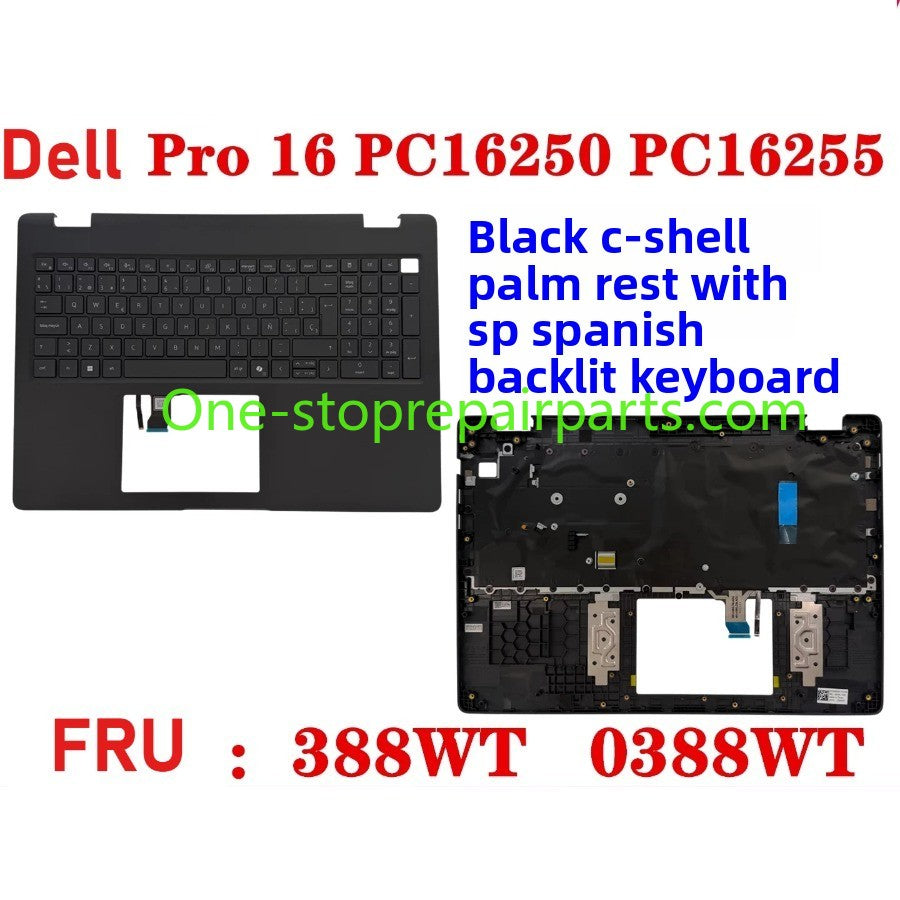 Cover case Keyboard for Dell Pro 16 PC16250 PC16255 Cover case for Dell Pro 16 PC16255 PC16250 LCD Back Cover Bezel frame topcase palmrest upper bottom HINGE 0V1T1X 0388WT 0Y55N3 099TK0 006R8M Dell laptop repair parts