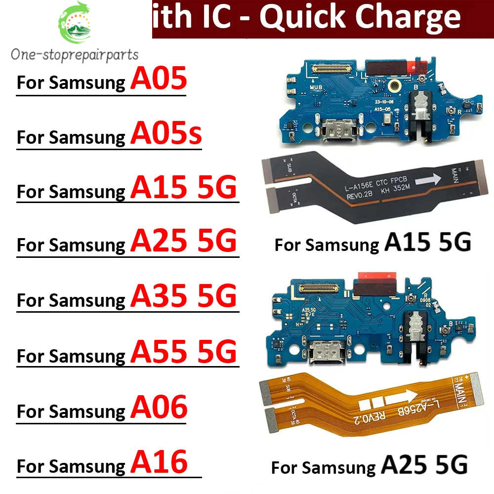 USB Charging Port Board Connector Port Main Mainboard Flex Cable For Samsung A05 A05s A15 A25 A35 A55 A06 A16 4G 5G Samsung phone repair parts