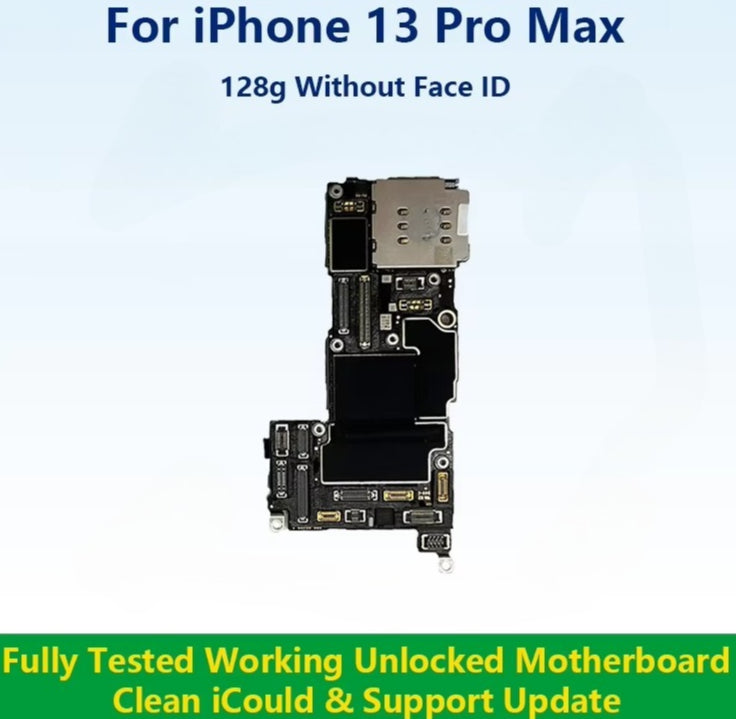 Fully Tested Authentic Motherboard For iPhone 13 Pro Max 128g/256g/512g Unlocked Mainboard With Face ID Cleaned iCloud iPhone phone repair parts