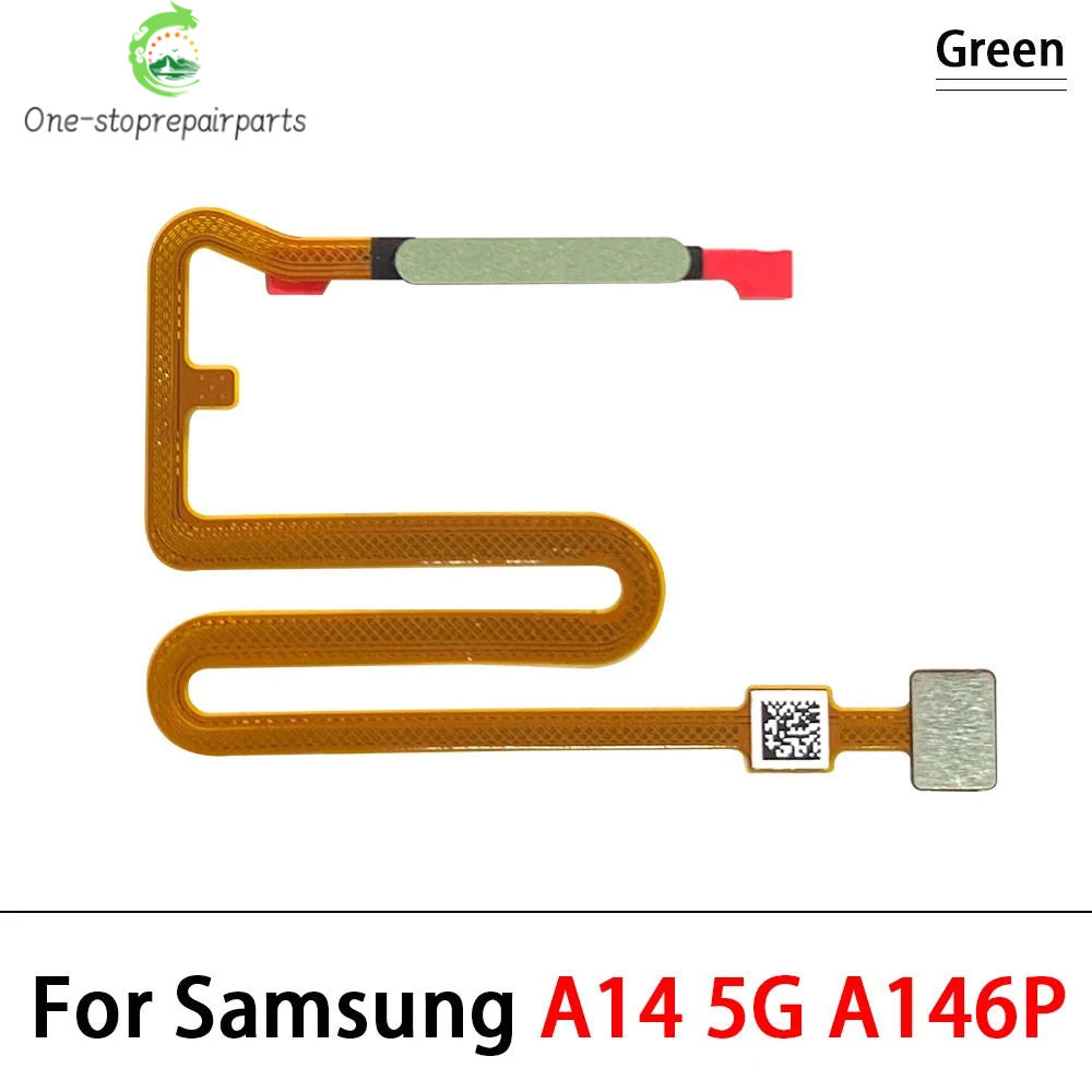 10Pcs, For Samsung A14 4G 5G A145F A145P A146B A146P Fingerprint Sensor Home Return Key Menu Button Flex Cable Samsung phone repair parts