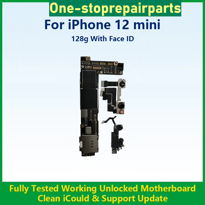 Fully Tested Authentic Motherboard For iPhone 12 64g/128g/256g Unlocked Mainboard With Face ID Cleaned iCloud Support Update iPhone phone repair parts